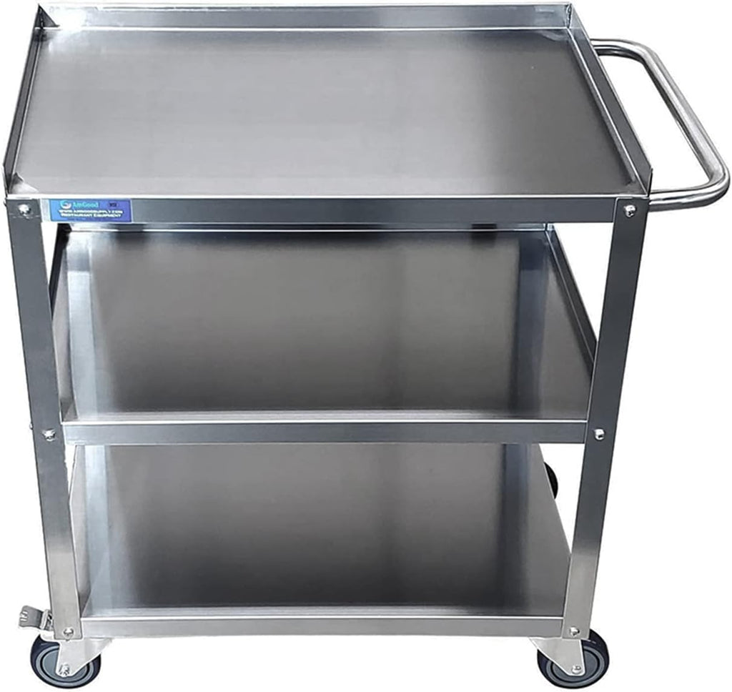 Stainless Steel 3 Shelf Utility Cart on Wheels with Handle O205902