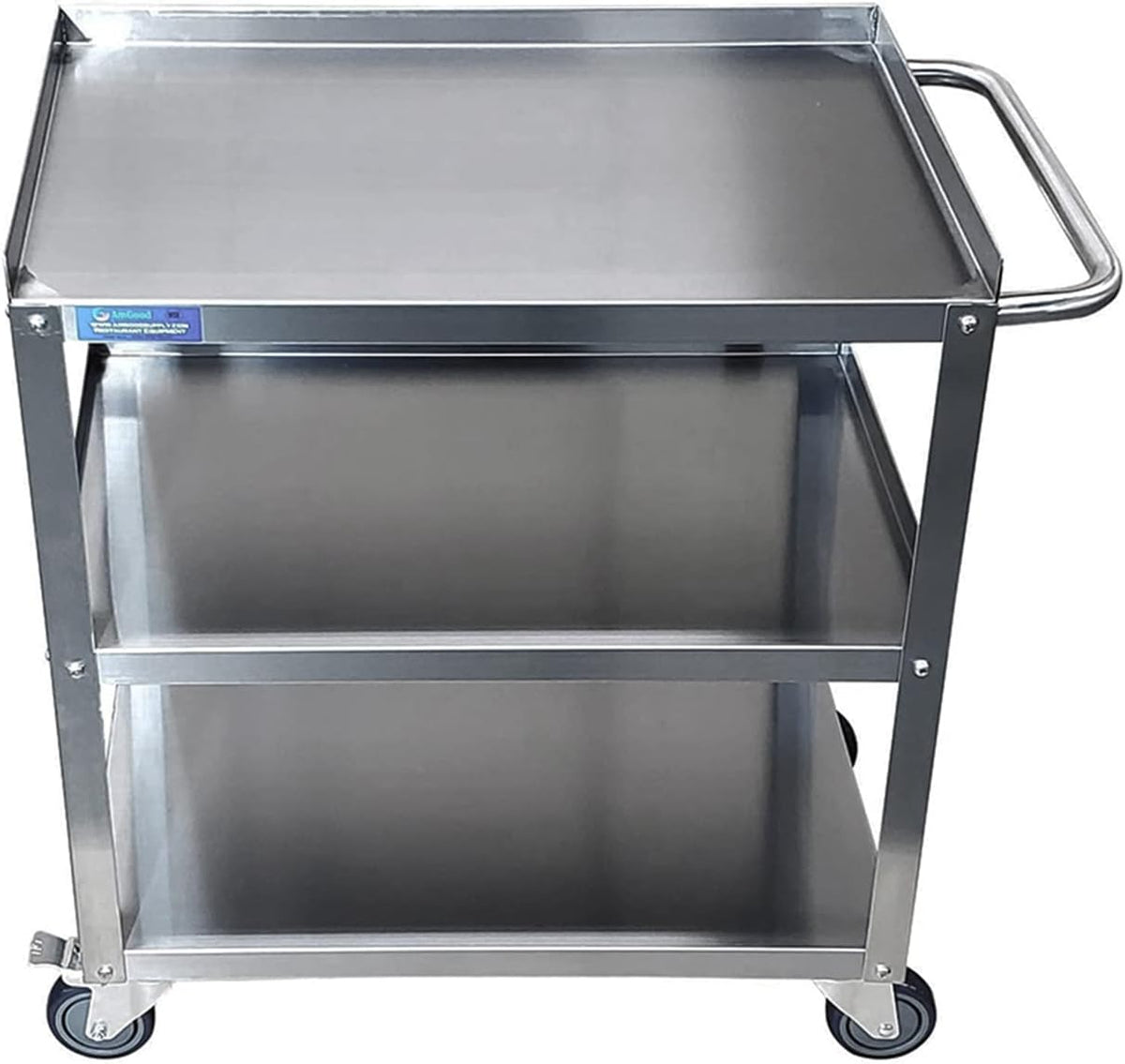 Stainless Steel 3 Shelf Utility Cart on Wheels with Handle O205902