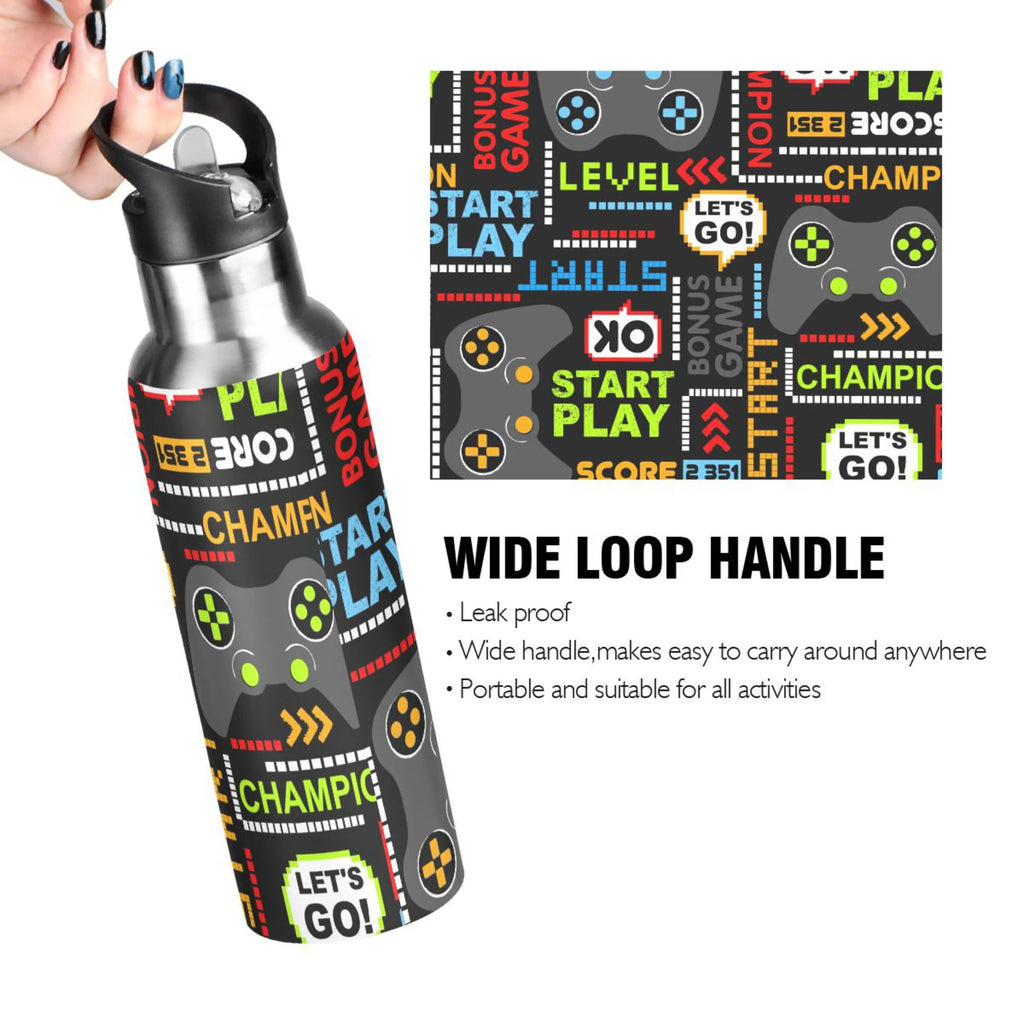 Stainless Steel 20 OZ Vacuum Insulated Water Bottle with Straw Lid X144