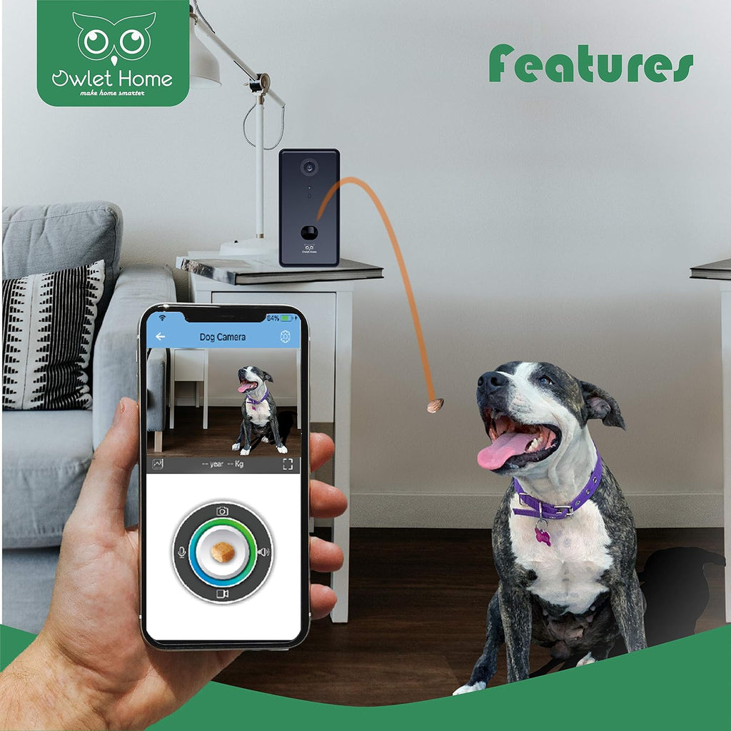 Pet Camera with Treat Dispenser, WiFi, 1080P, Auto Night Vision, 2-Way Audio X152869
