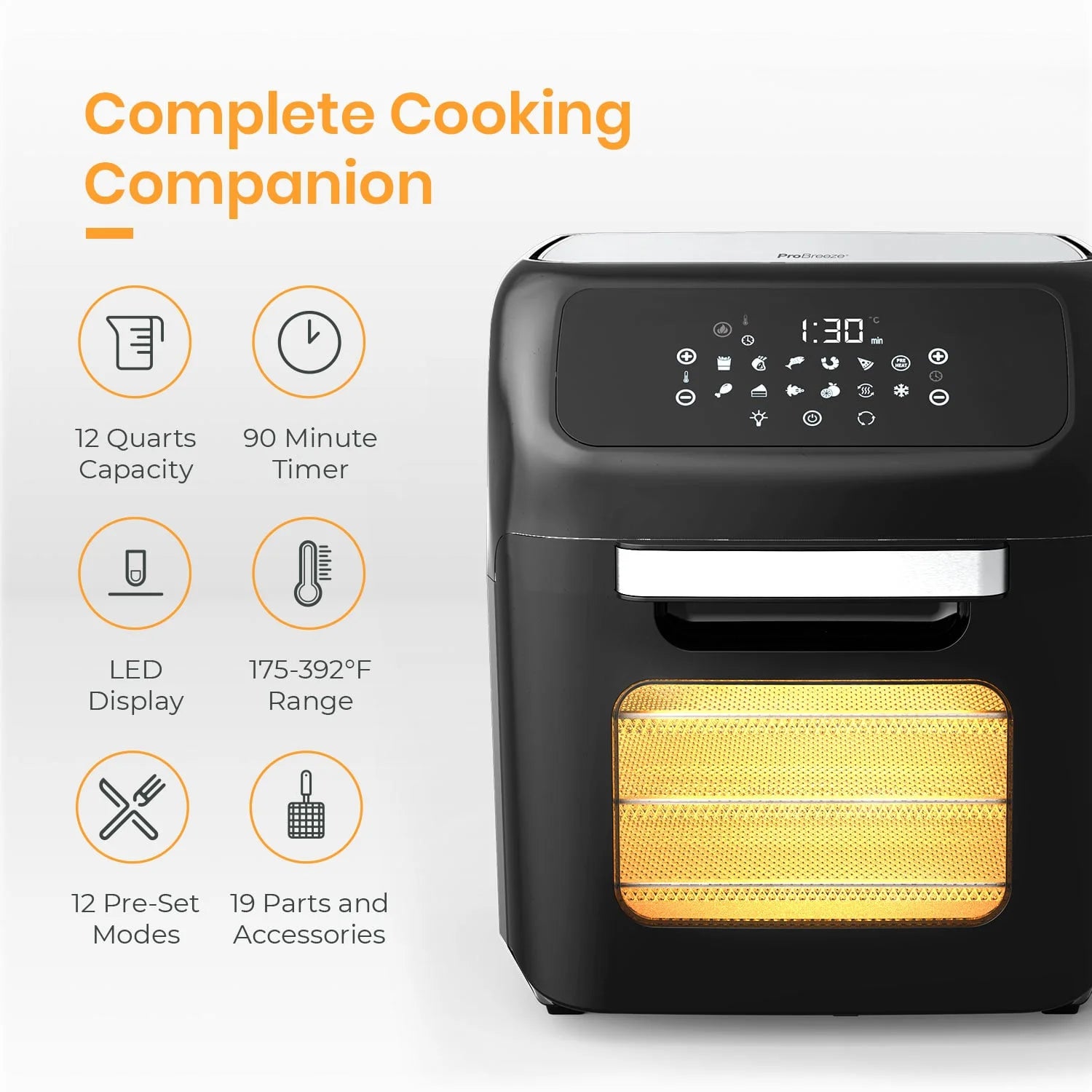 12.7 Quarts Large Air Fryer Toaster Oven with 19 Accessories Q2659