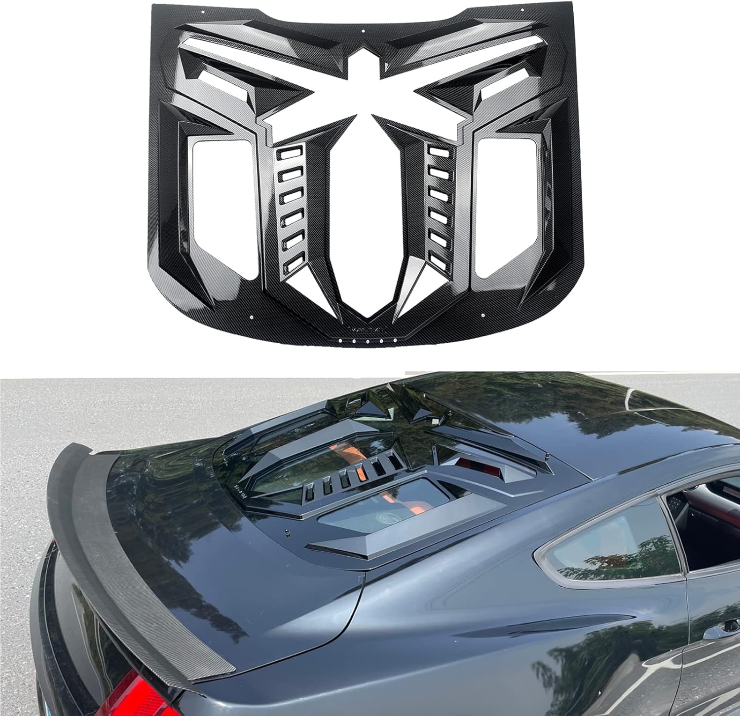 Rear Window Louvers ABS Material Matte Black M167606