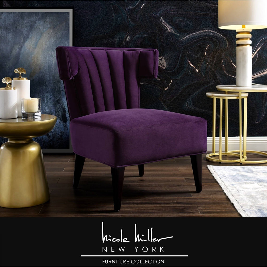 Grey Armless Velvet Accent Chair I20481