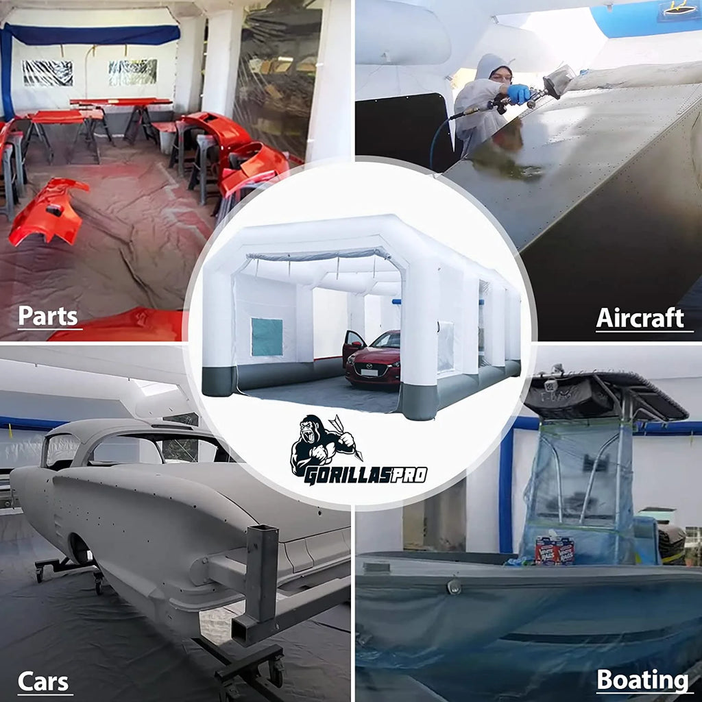 Inflatable Paint Booth 33X20X15Ft Portable Spray Booth Tent With 2 Big Blowers A97150