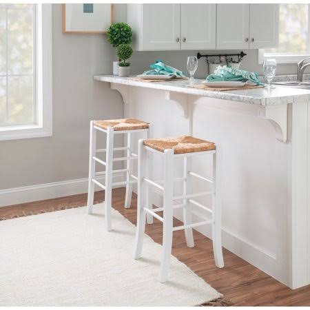 White Bar Stool, Set of 2 B518