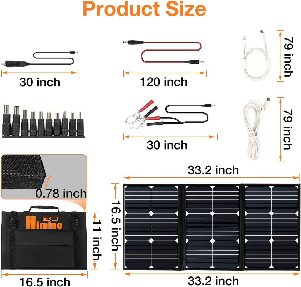60 Watt Foldable Solar Panel Battery Charger Kit C277914