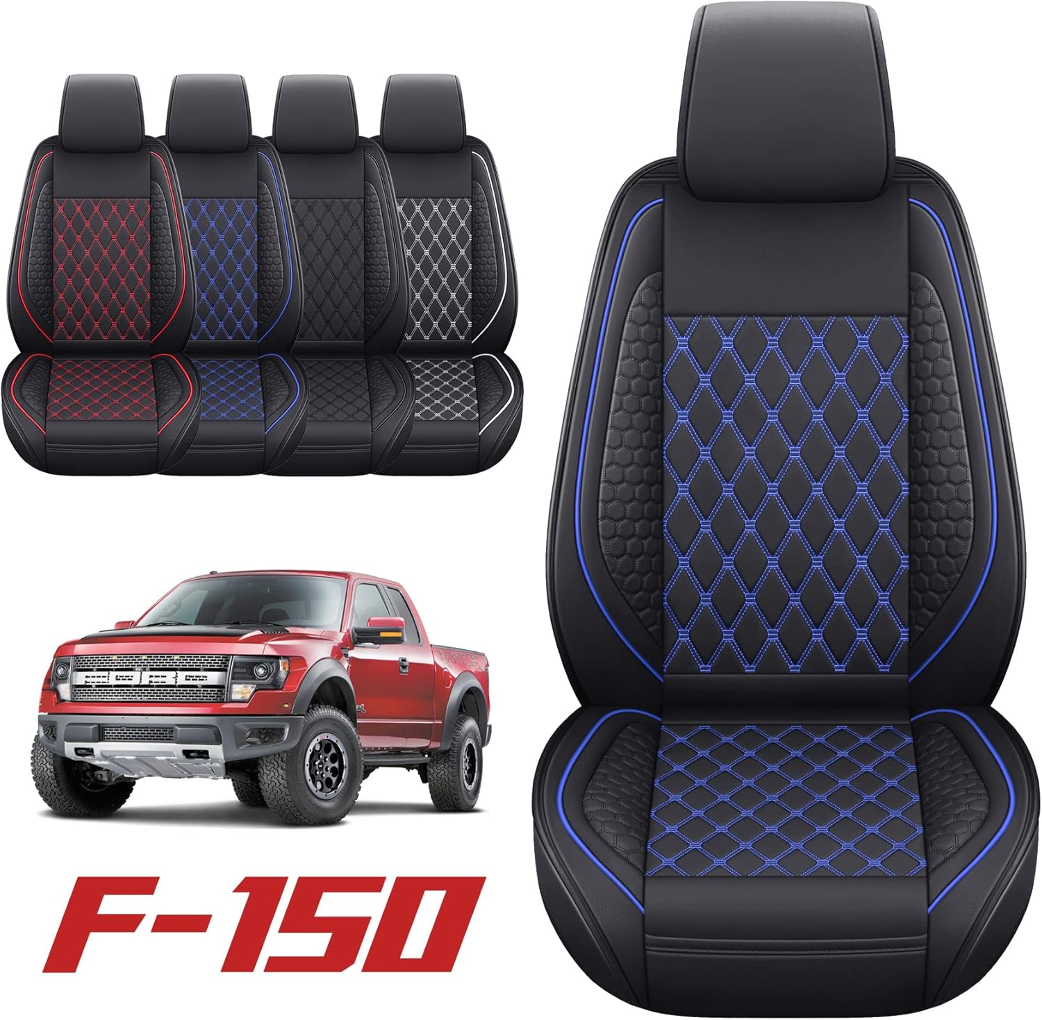 Black Waterproof Full Set Car Seat Covers for Ford F150 S2394