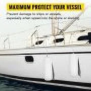 4 Pack Large 10x28 White Ribbed Boat Fenders with Center Hole D481