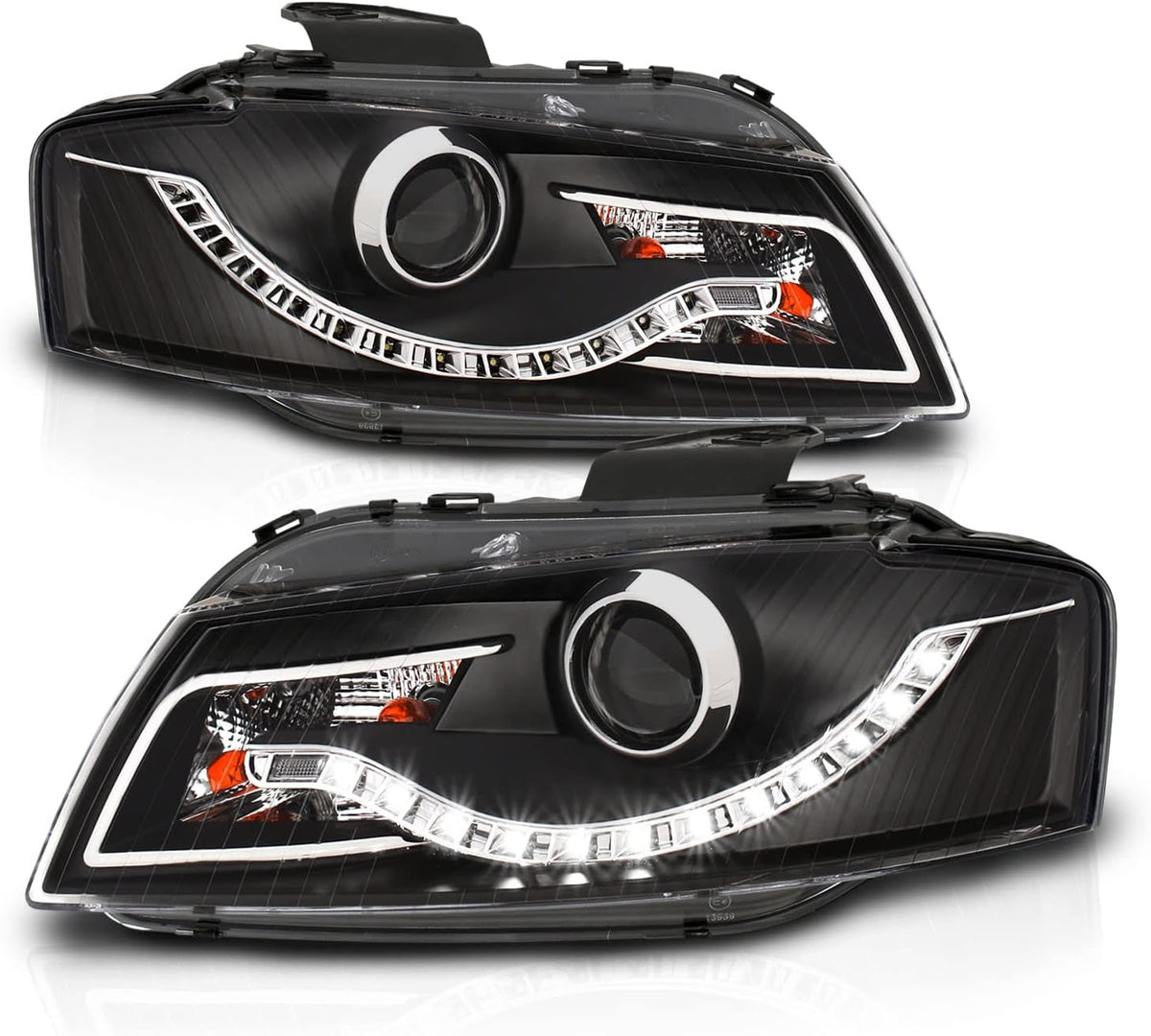 Black R8 LED Style Projector Headlights for Audi A3 G5043