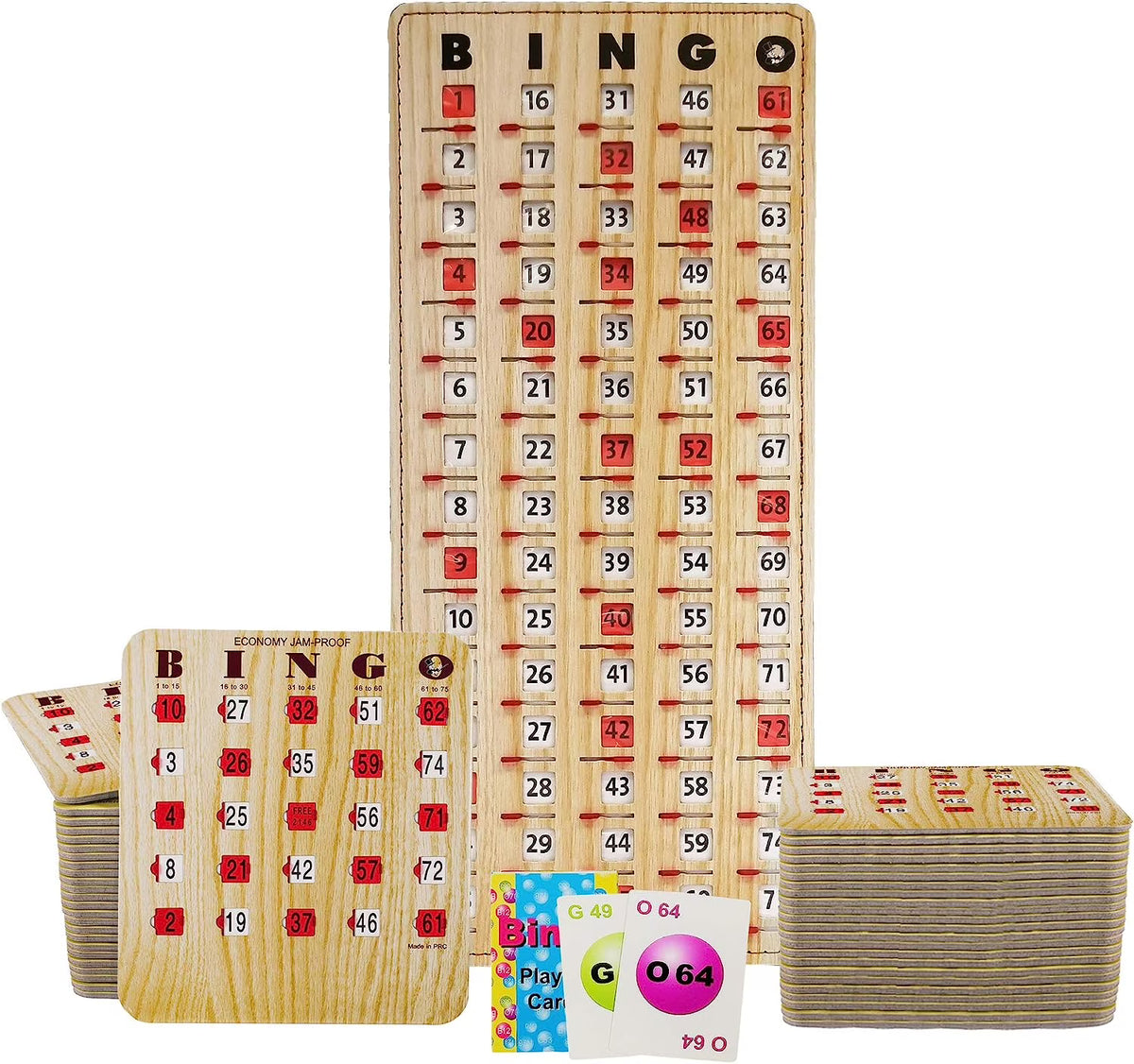 50 Reusable Shutter Bingo Cards with Sliding Windows F7385