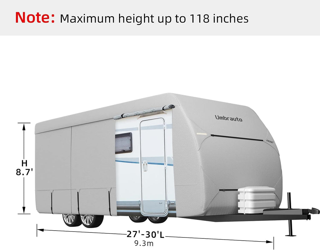 RV Trailer Cover Fits 27‘ - 30‘ Travel Trailer J634