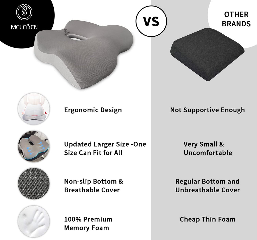 Memory Foam Seat Cushion with Adjustable Straps (Gray) M58221