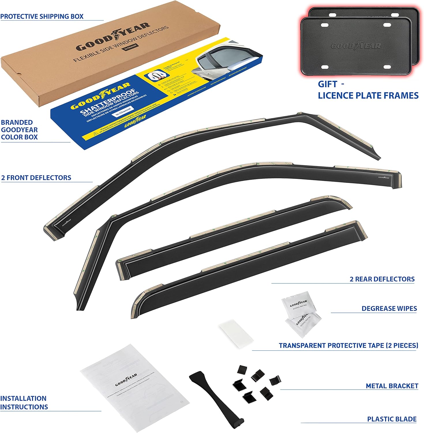 Shatterproof in-Channel Window Deflectors, 4 pcs K511