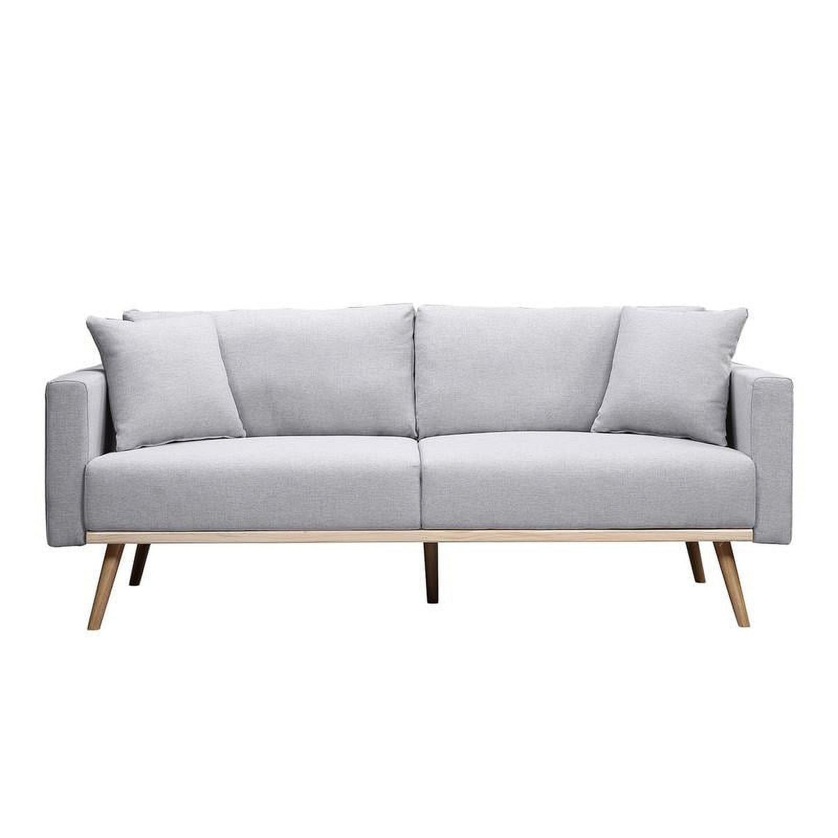 Light Gray Fabric Sofa Loveseat Set with USB Ports W629173