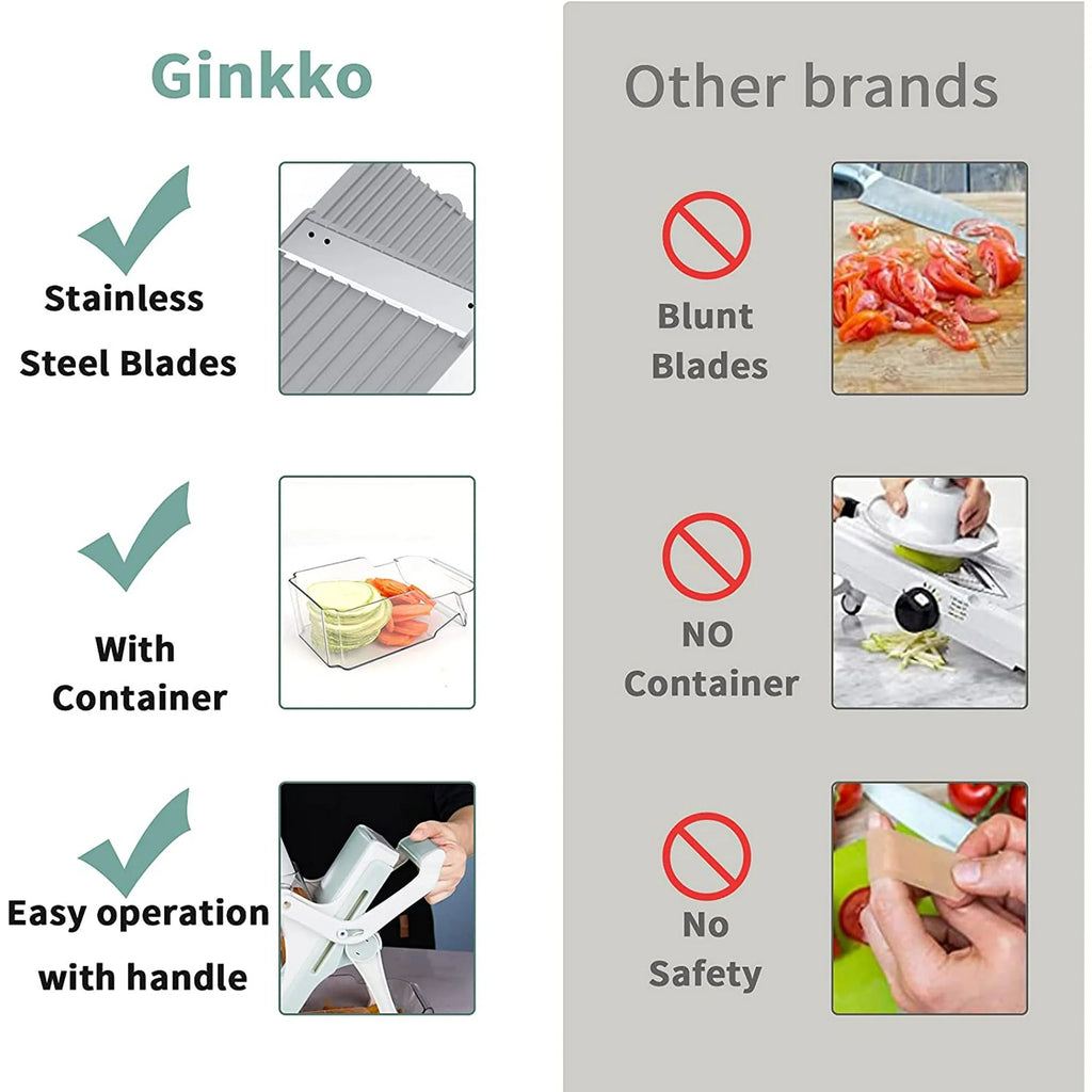 Stainless Steel Vegetable Chopper with 8 Slides F730
