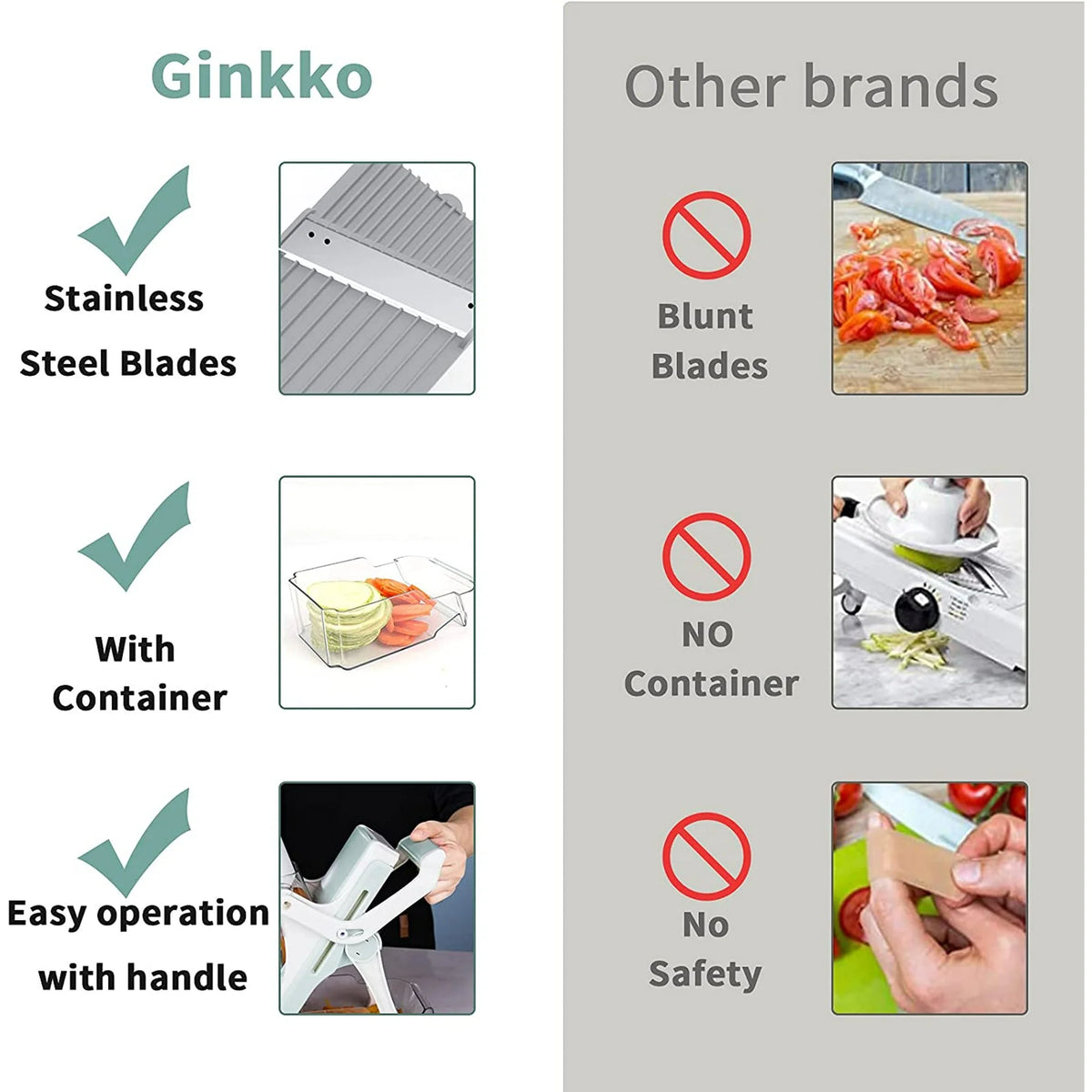 Stainless Steel Vegetable Chopper with 8 Slides F730
