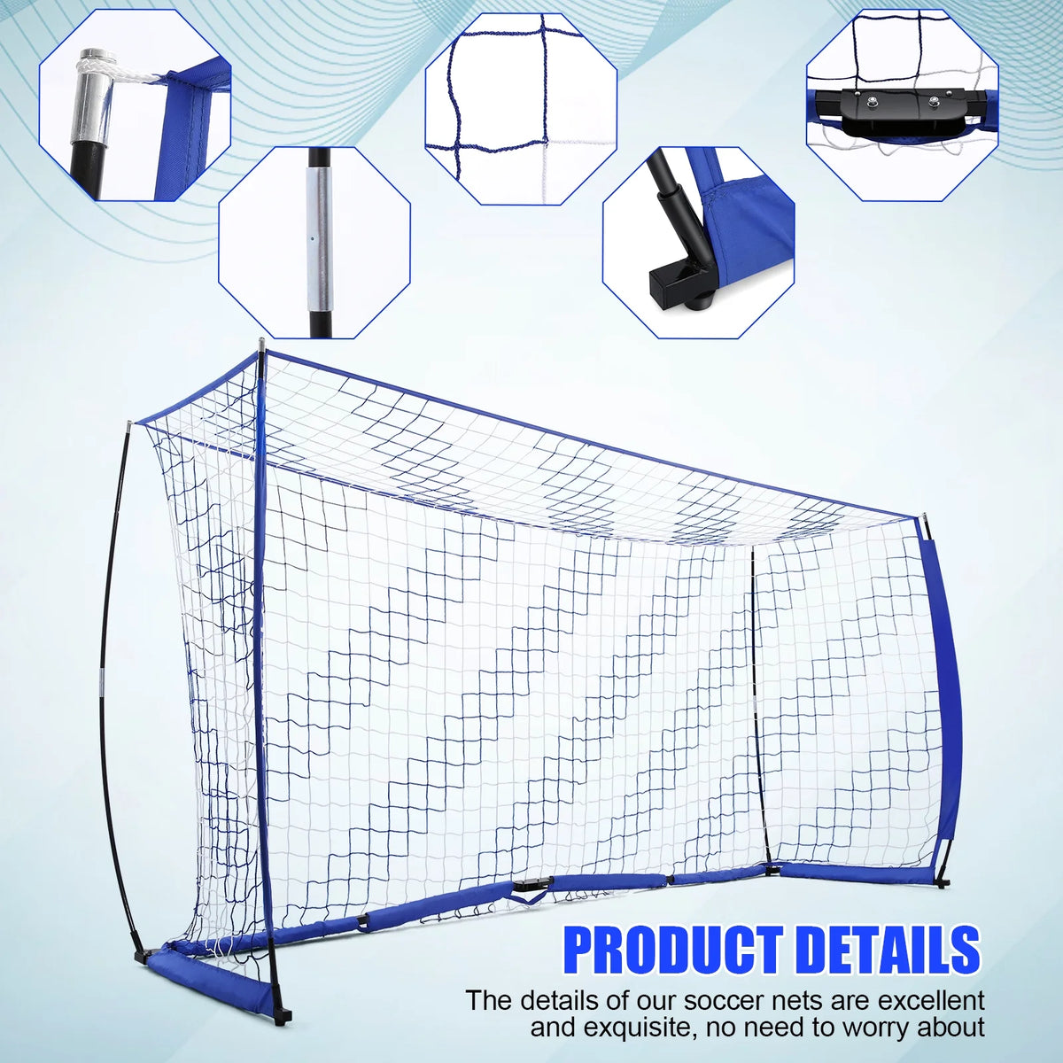 12 x 6 ft Portable Soccer Goal with Carry Bag P351987