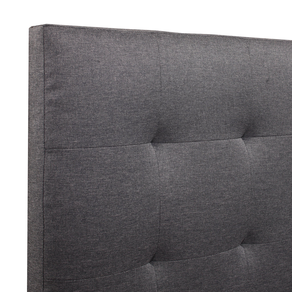 Gray Upholstered Twin Platform Bed with 2 Storage Drawers B6361
