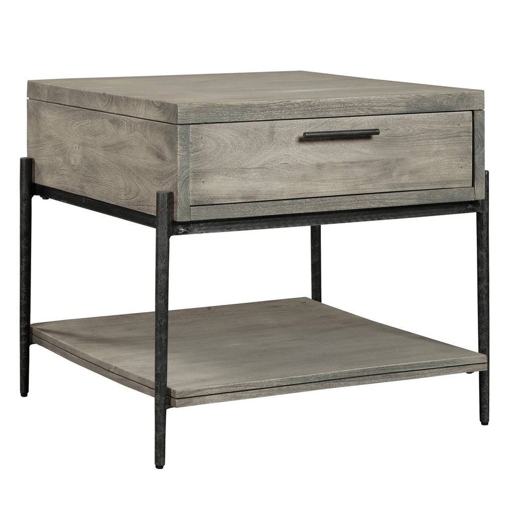 Gray End Table with Drawer L503023