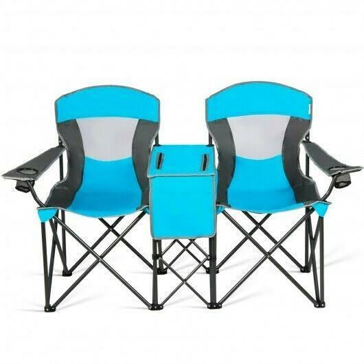 Blue Folding Camping Canopy Chair with Cup Holder Y921