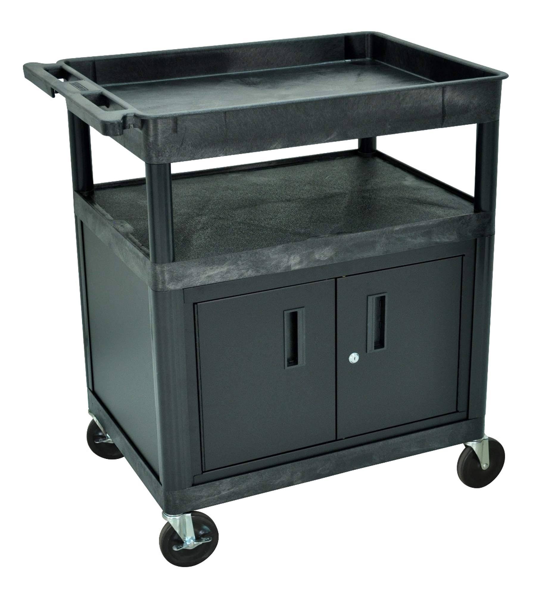 Black 3 Shelf Tub Cart with Cabinet N253977