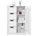 White Wooden Bathroom Floor Cabinet, 22 x 12 x 32 inch W60993