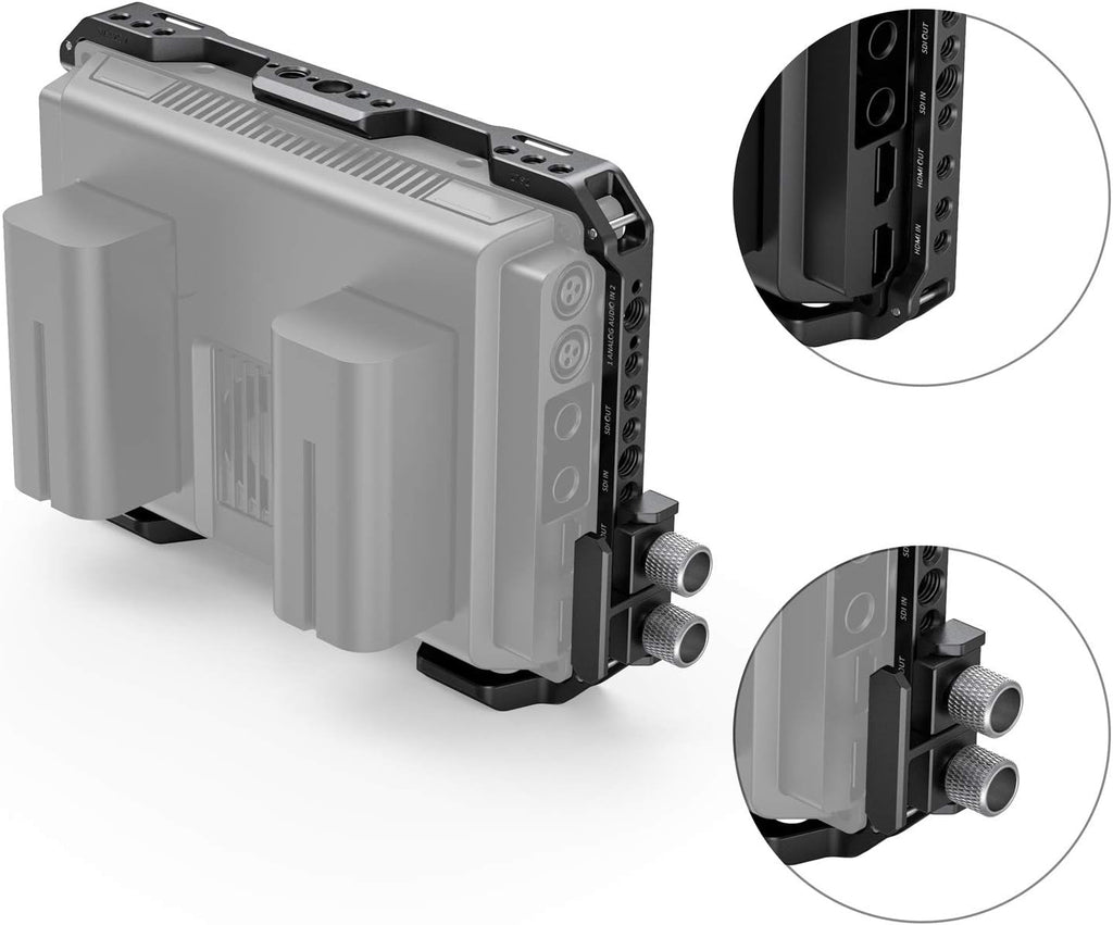 Cage with Sun Hood and HDMI Clamp for Blackmagic Design Video Assist 7 O3230