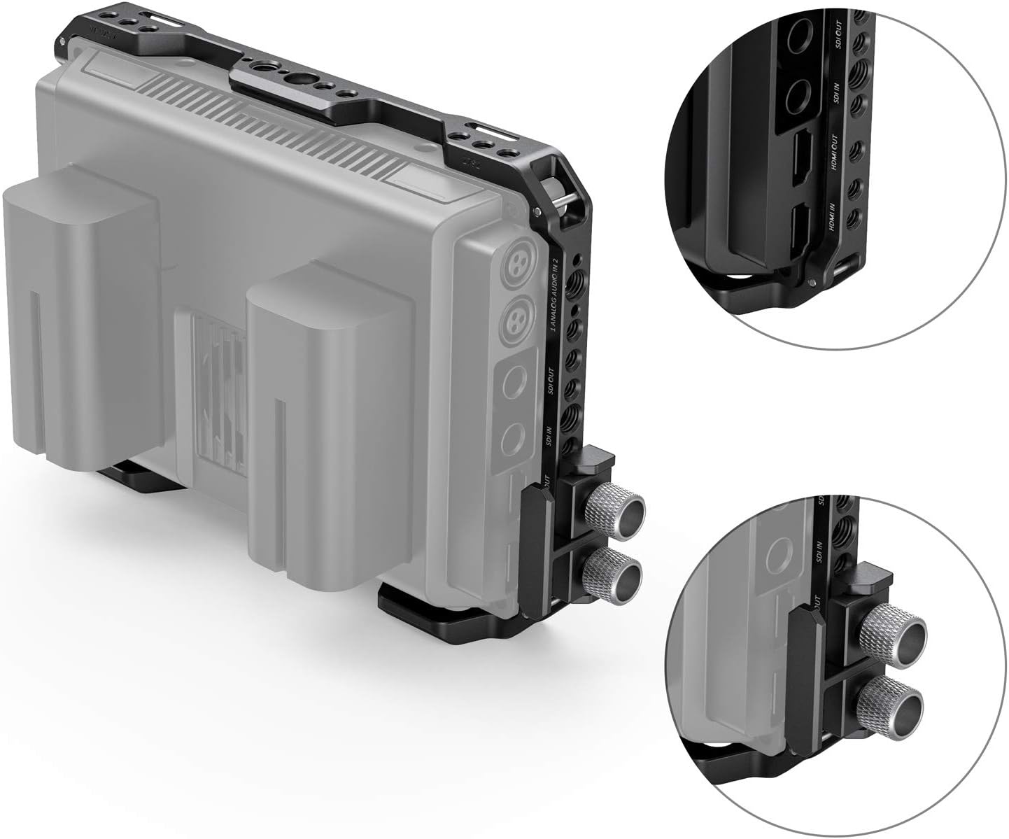 Cage with Sun Hood and HDMI Clamp for Blackmagic Design Video Assist 7 O3230