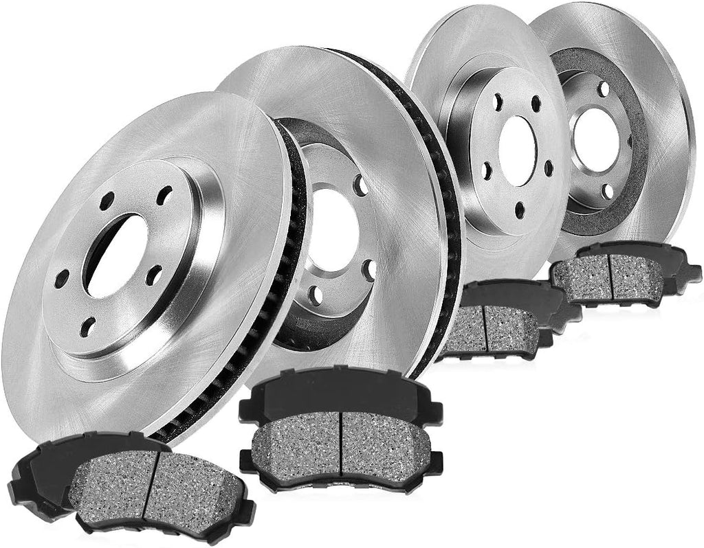 Front and Rear Rotors with Metallic Brake Pads J286703