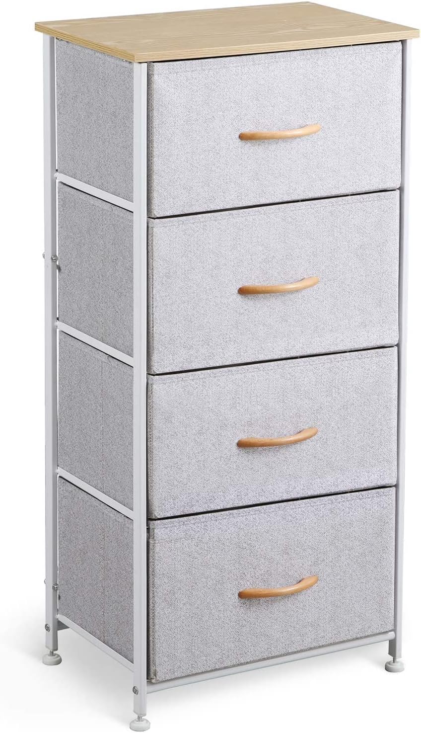 Gray Fabric 4 Drawer Nightstand Dresser C3708