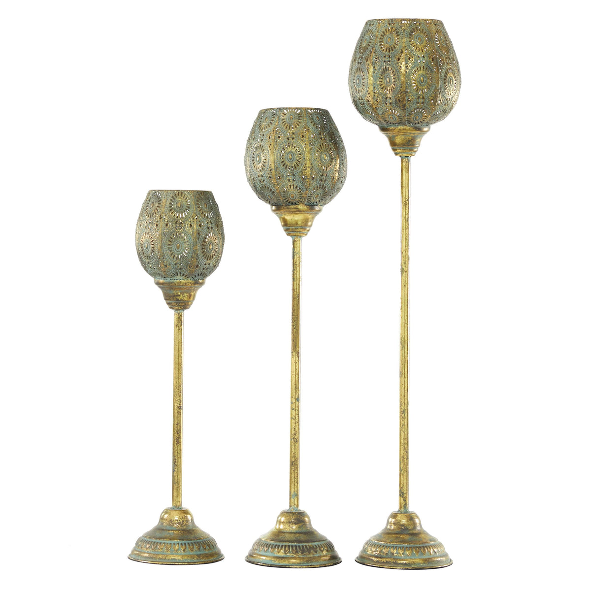 Tall Decorative Pierced Metal Candle Holders (Set of 3) W833419