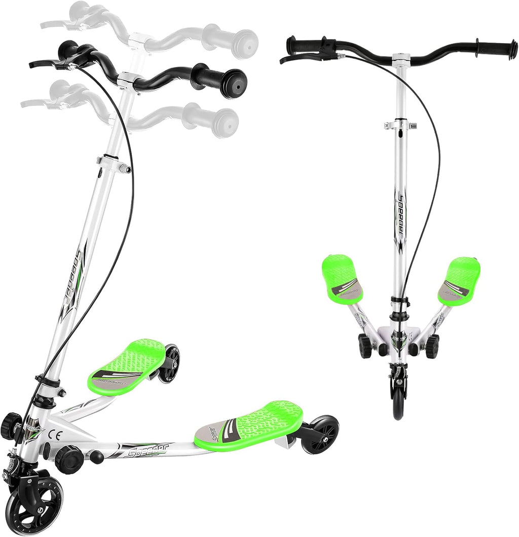 Foldable 3 Wheel Wiggle Scooter with Adjustable Height Handle, Pack of 2 N68096
