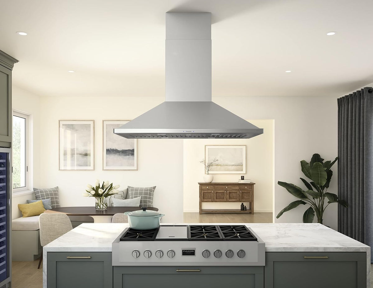 42 Inch Wide Island Range Hood Stainless Steel T992