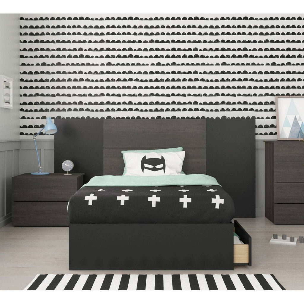 Ebony Black 4 Piece Twin Size Bedroom Set H430475