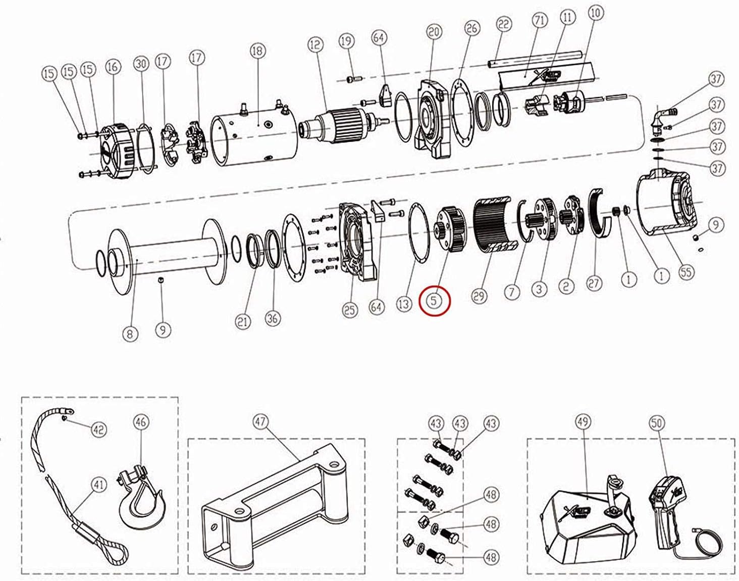 Winch Output Gear Carrier Assembly Z55573