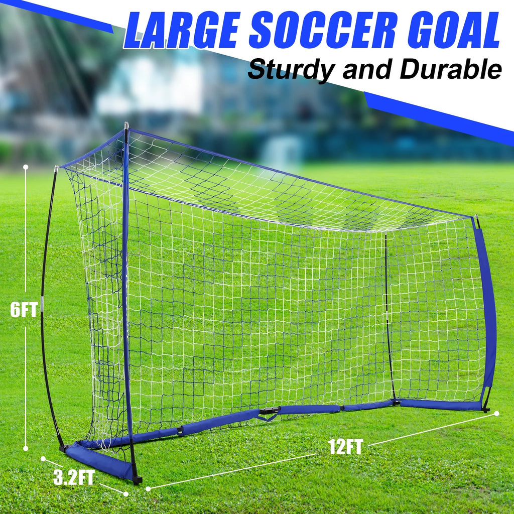 12 x 6 ft Portable Soccer Goal with Carry Bag P351987