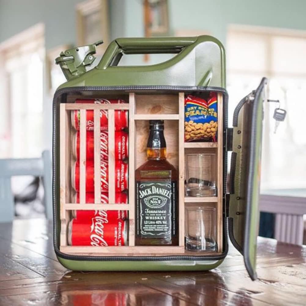 Army Green Jerry Can Mini Bar Set of 2 I4919