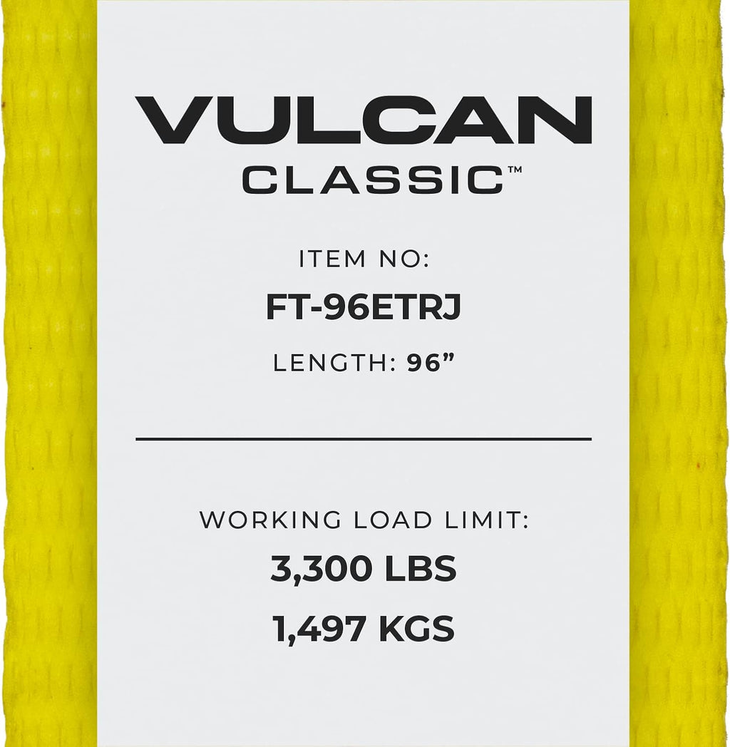 Classic Yellow 96 Inch 2 Pack Car Tie Down with Universal Frame Hook Cluster E363938