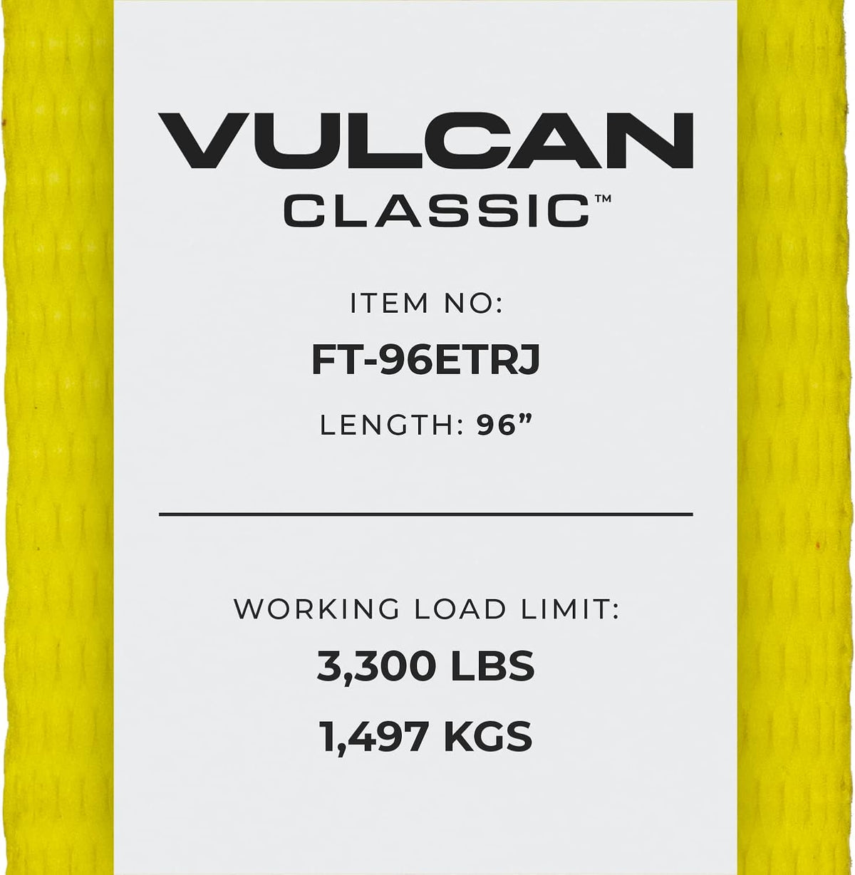 Classic Yellow 96 Inch 2 Pack Car Tie Down with Universal Frame Hook Cluster E363938