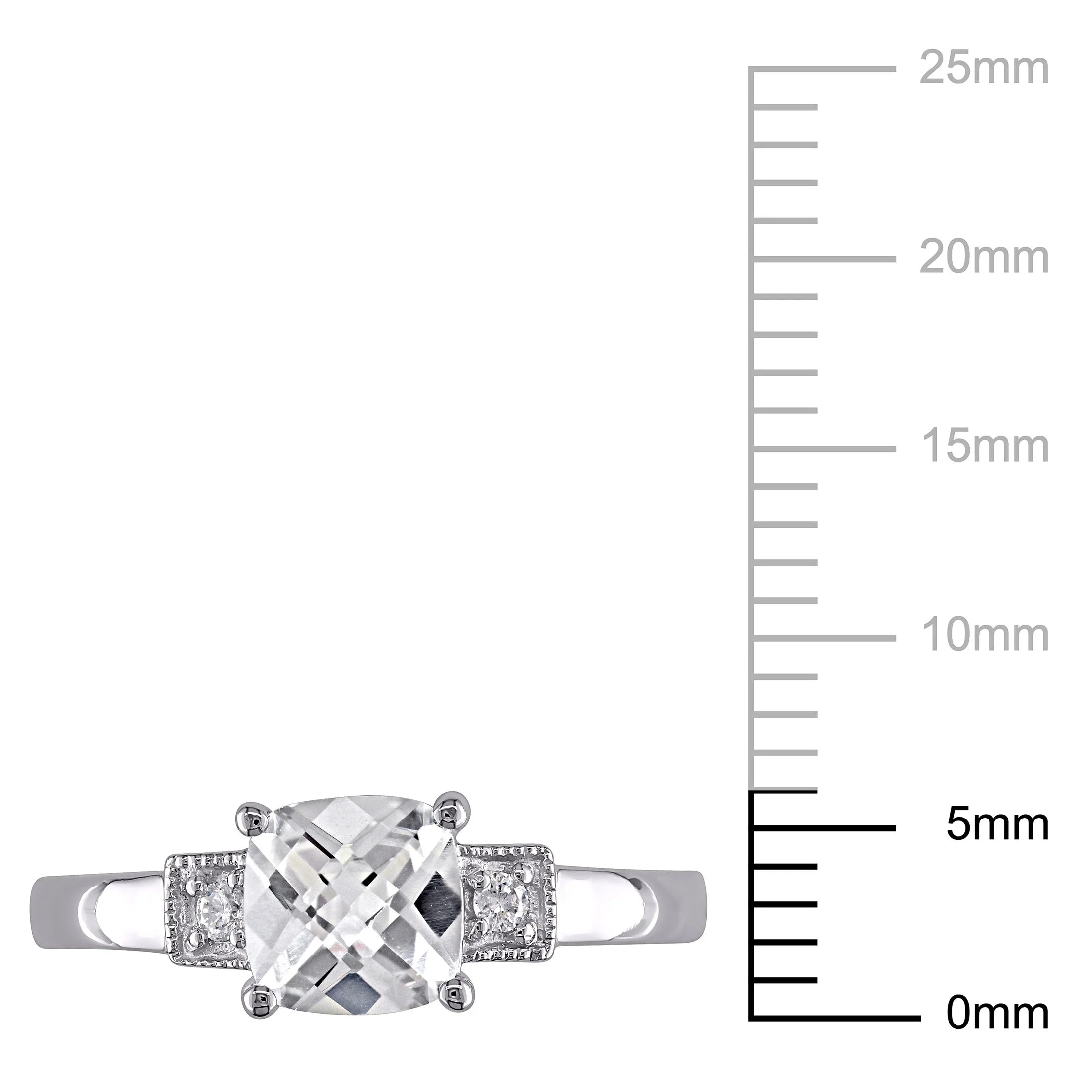 10kt White Gold 3-Stone Engagement Ring D8500
