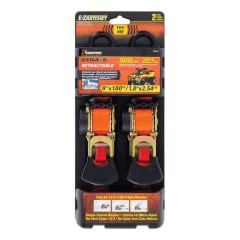 Orange Retractable Tie Down Strap 500 lb. A95221