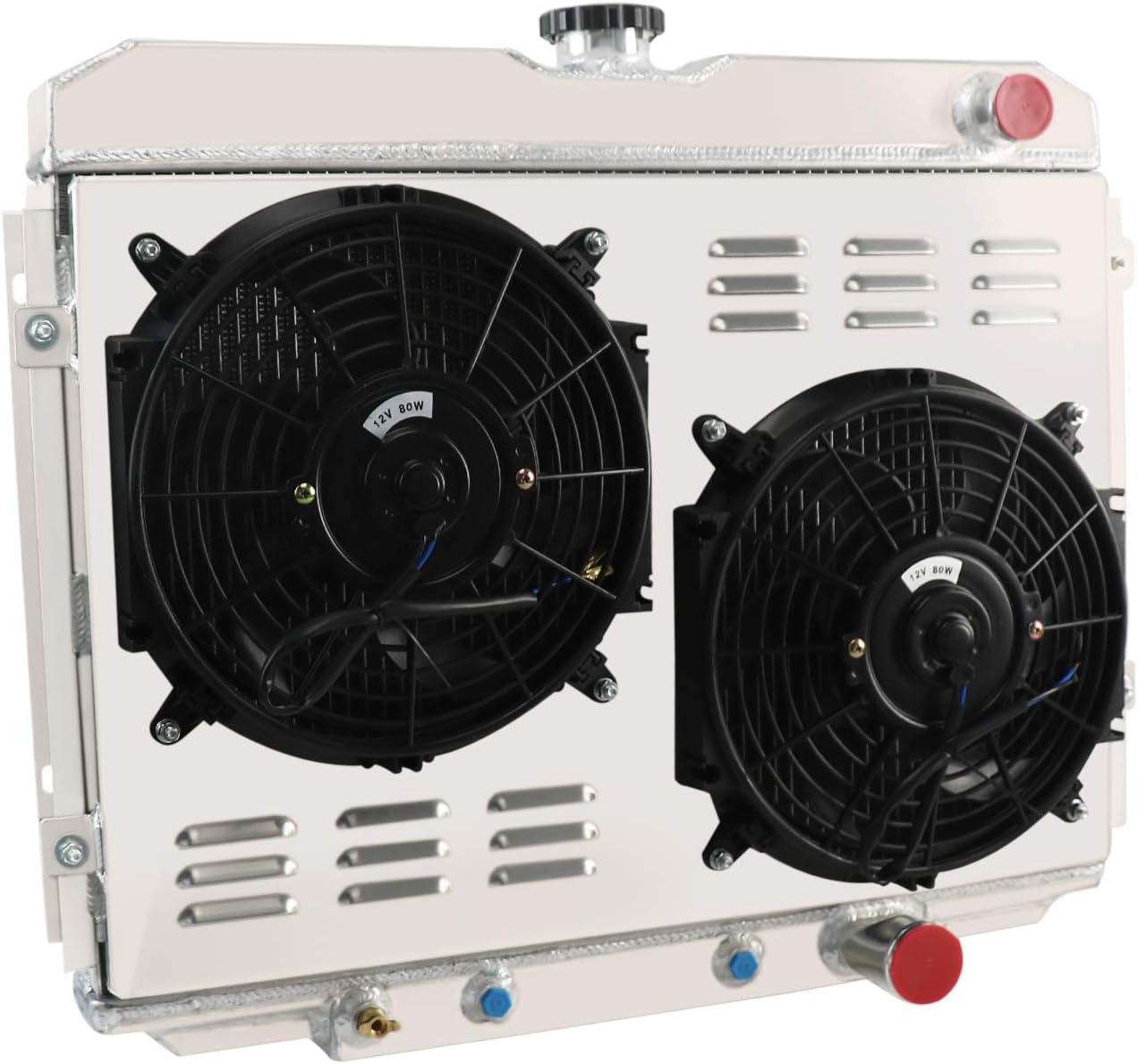 3 Row Aluminum Radiator with Shroud Fan Relay for Ford Mustang M61341