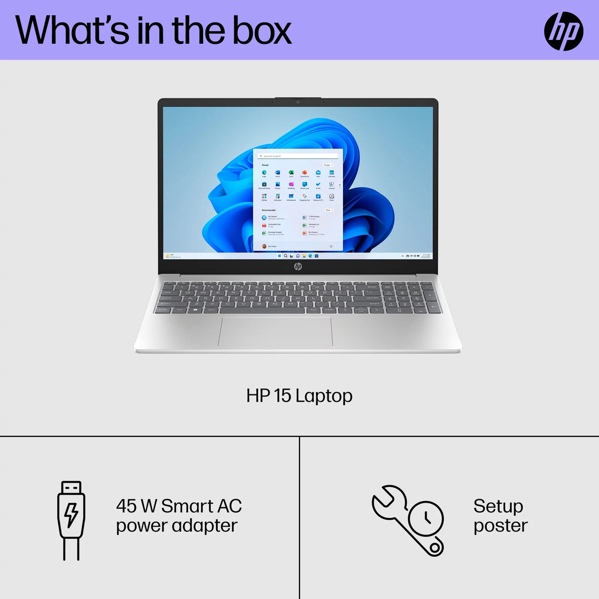 15.6" Laptop, Intel Processor N200, 4GB RAM, 128GB UFS, Natural Silver, Windows 11 Home T934465