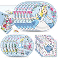 Large Paper Plates, Dessert Plates, Napkins & Table cover Birthday Tableware Set Q265951