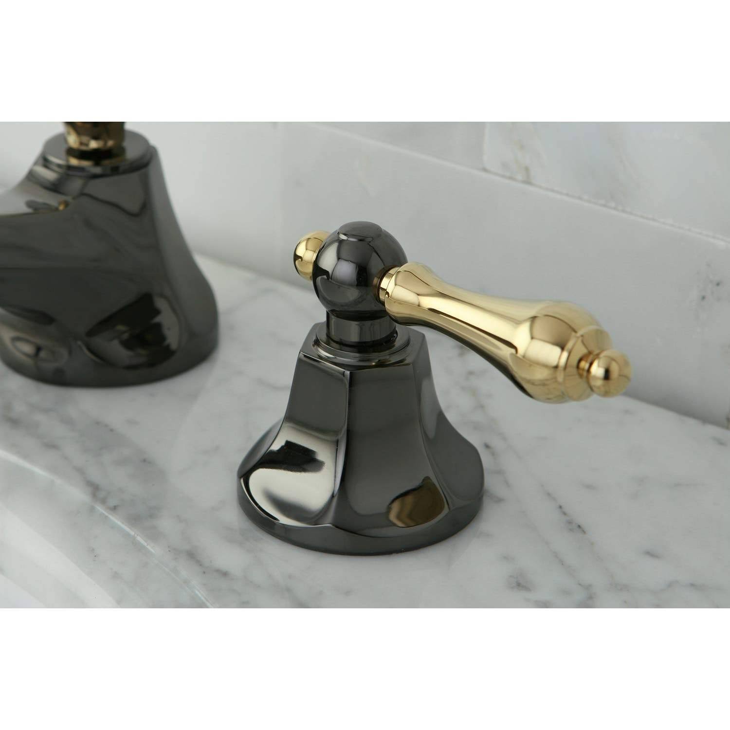 Water Onyx Widespread Lavatory Faucet with Brass Pop-Up Drain J11481