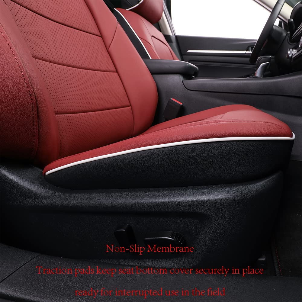 Burgundy Leatherette Full Set Car Seat Covers N96028