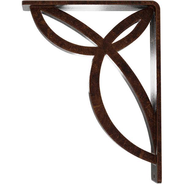 Wrought Iron Bracket Antiqued Copper Triple Center brace O31819