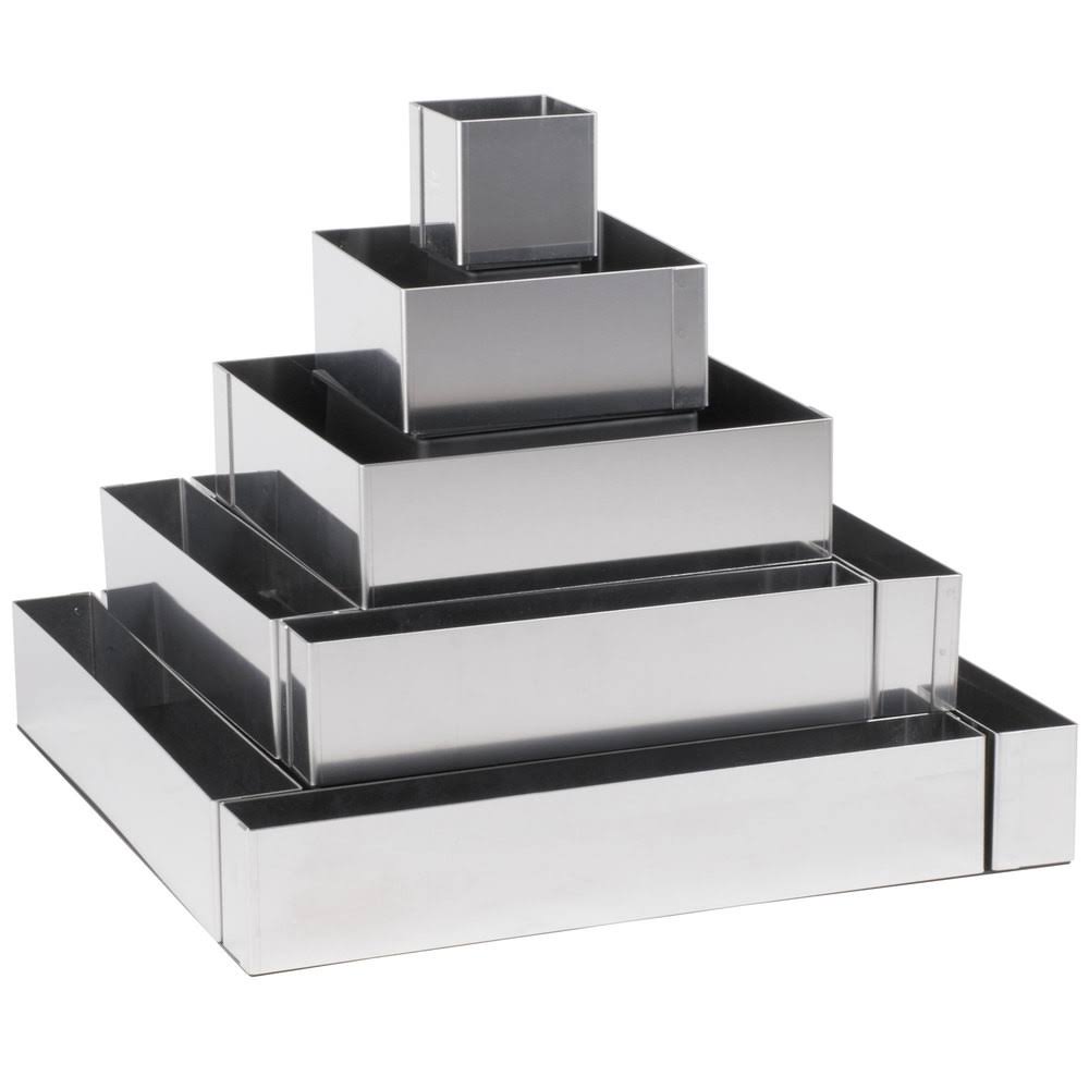 3 1/16x22 Stainless Steel Square Cake Mold Set V554959