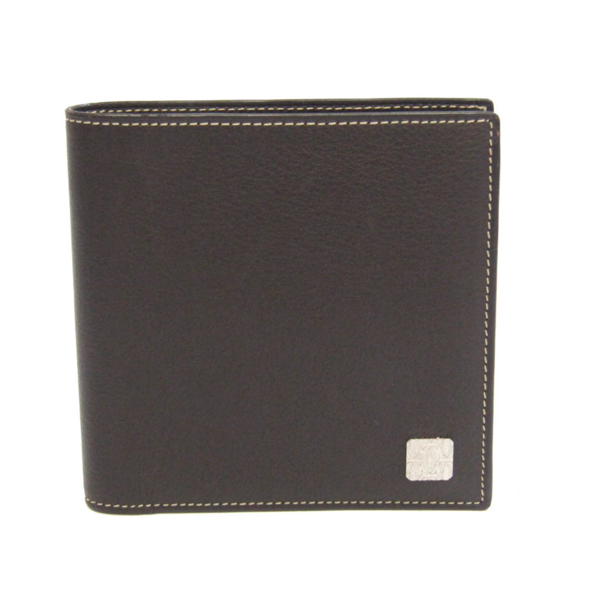 Dark Brown Leather Bi-Fold Wallet F561