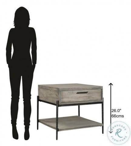 Gray End Table with Drawer L503023